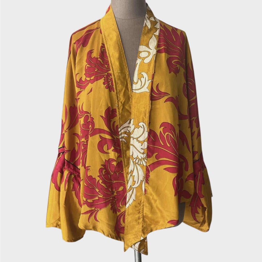 Kantha Bae Vintage Silk Kimono Shrug One Size